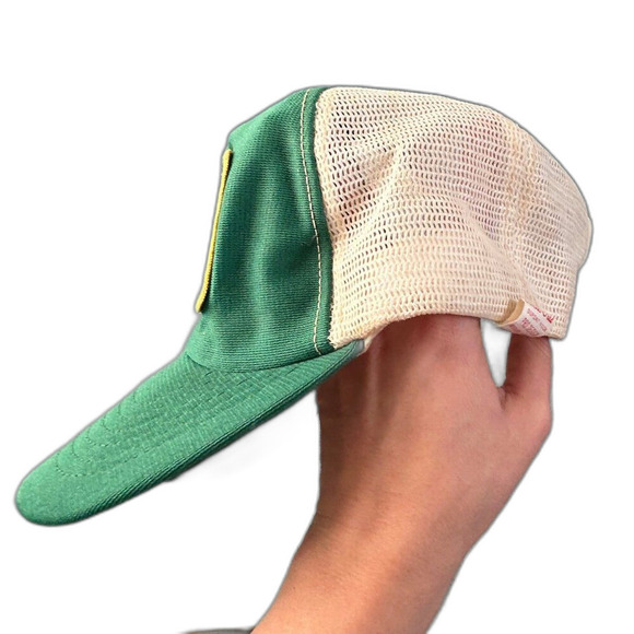 Vintage WARD LULMBER TRUCKER STYLE HAT SNAPBACK CAP PATCH USA MADE GREEN YELLOW - Picture 4 of 6